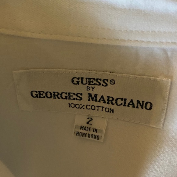 Guess Made in Hong Kong Rare Vintage Pearl Snap White Western Shirt - Picture 2 of 5